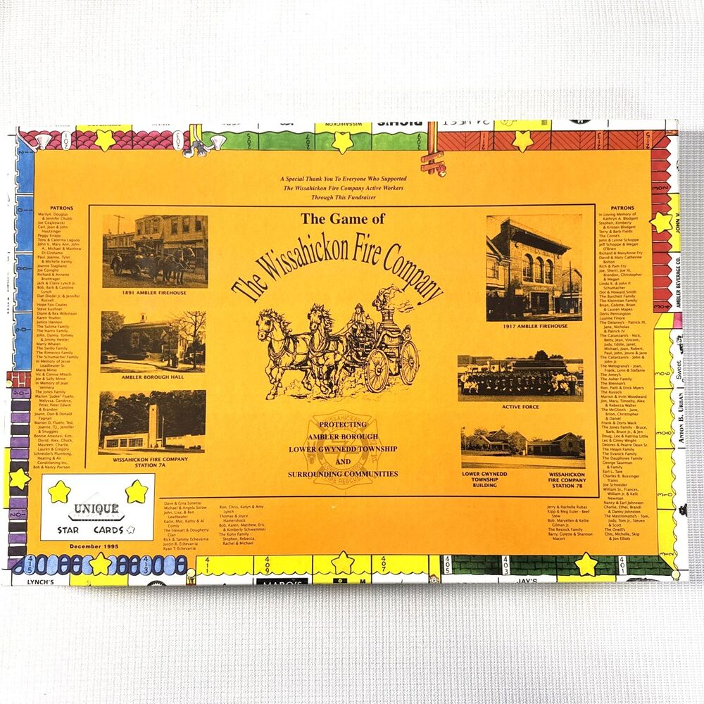 Vintage 1995 - The Game Of The Wissahickon Fire Company - Never Played Monopoly